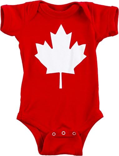 אן ארבור חולצת טריקו ושות 'סרבל סרבל עלים מייפל בייבי | תינוק קנדי ​​חמוד, קנדה גאווה רומפר אחד